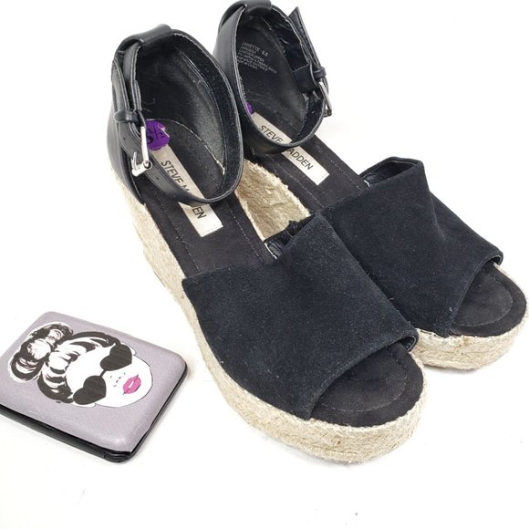 Steve Madden Suede Leather Jyia Platform Sandals, 8.5 - Picture 2 of 13